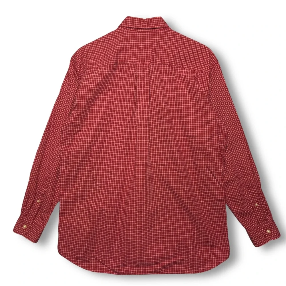J‎ Crew Red Plaid Button Down Long Sleeve Shirt Men's S Cotton